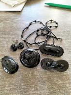 Prachtige antieke rouw sieraden., Verzenden, Overige materialen, Hanger