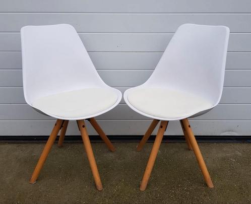 14 x Deense design stoelen wit kuipstoelen hout cafestoelen, Huis en Inrichting, Stoelen, Zo goed als nieuw, Vijf, Zes of meer stoelen