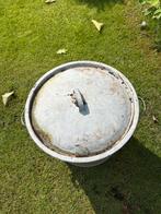 Zinken emmer/bak, Tuin en Terras, Bloembakken en Plantenbakken, Ophalen, Minder dan 60 cm, Rond, Zo goed als nieuw
