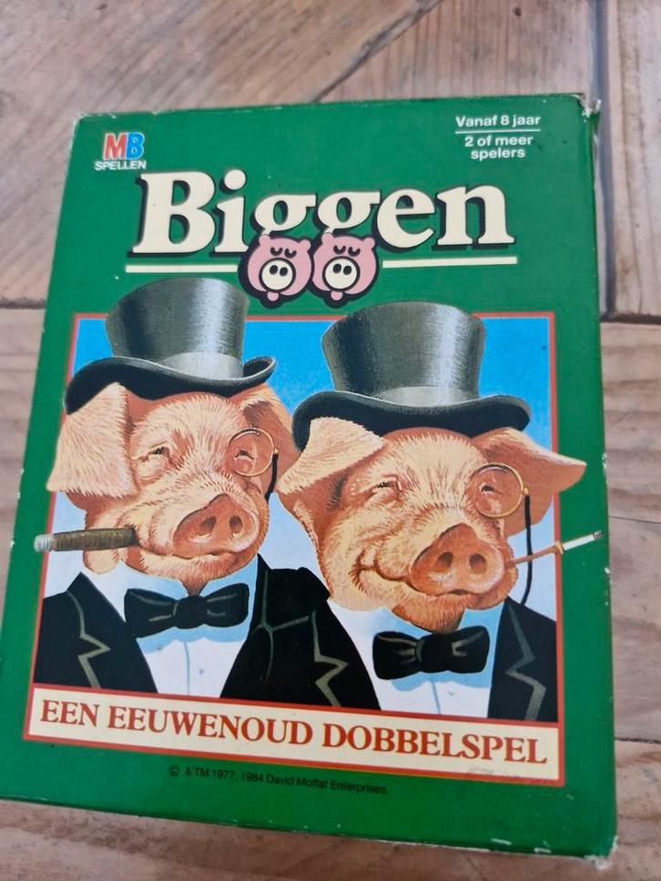 Biggen dobbelspel van MB, Hobby en Vrije tijd, Gezelschapsspellen | Overige, Gebruikt, Vijf spelers of meer, Ophalen of Verzenden