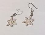 schitterende oorbellen ijskristal sneeuwwit / zilverkleurig, Overige materialen, Hangers, Met strass, Nieuw