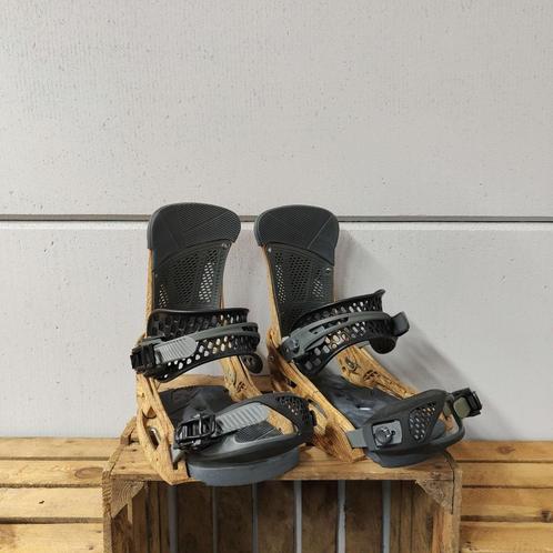 BURTON MALAVITA EST WOOD 2 SNOWBOARD BINDING MAAT L, Sport en Fitness, Snowboarden, Zo goed als nieuw, Bindingen, Ophalen of Verzenden
