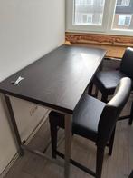 Ikea Utby bartafel + 2 Henriksdal barstoelen, Ophalen, Gebruikt, Met voetsteun, 90 cm of meer