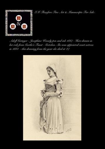 Adolf Geringer Josephine Wessely Act.1887 Goethe’s Gretchen beschikbaar voor biedingen