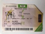 Entreebewijs Ajax - Auxerre Champions League 20 nov 1996, Ophalen of Verzenden, Gebruikt, Ajax, Overige typen