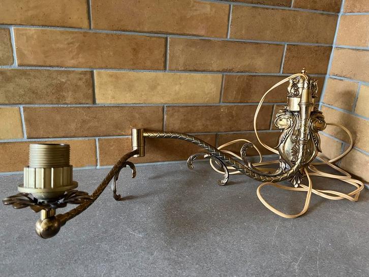 Vintage messing wandlamp, Huis en Inrichting, Lampen | Wandlampen, Zo goed als nieuw, Ophalen of Verzenden