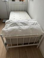 Eenpersoonsbed - Wit metalen frame, 90 cm, Eenpersoons, Wit, Ophalen of Verzenden