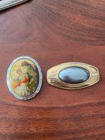 2 vintage broches, Sieraden, Tassen en Uiterlijk, Broches, Overige materialen, 4 tot 7 cm, Overige kleuren, Ophalen of Verzenden