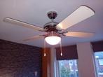 Goed werkende plafondventilator in nette staat, Huis en Inrichting, Lampen | Overige, Ventilator, Chrome wit/zwart, Zo goed als nieuw