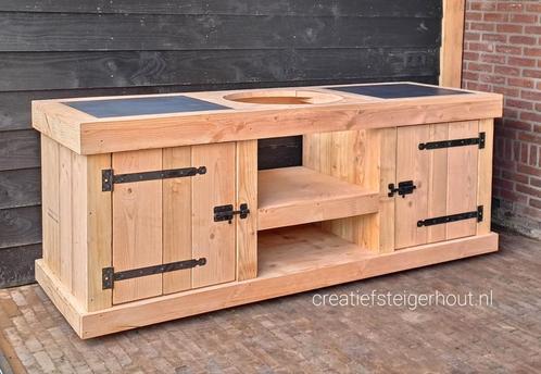 Buitenkeuken douglas met wielen kamado bastard green egg ei, Tuin en Terras, Buitenkeukens, Nieuw, Houtskool, Inbouw, Vrijstaand