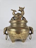 Wierookbrander olifanten draak messing China, midden20e eeuw, Ophalen of Verzenden, Koper