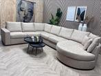 SHOWMODEL Home Center Lederen U-Bank - Beige - 385cm, Huis en Inrichting, Banken | Bankstellen, -, -, Hoekbank, 300 cm of meer