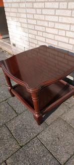 2 Vintage Tafels Art Deco Bijzettafels kersenhout, Ophalen, 50 tot 100 cm, 50 tot 75 cm, Vierkant