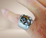 Prachtige NAVAJO zilveren TIJGEROOG ring Maat 16,5/17!, Verzenden, Ssiesvintagesieraden@gmail.com, Zo goed als nieuw, Ssies