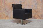ZGANieuw! zwarte leren Jori Kubolo design draaifauteuil, Huis en Inrichting, Fauteuils, Ophalen, Jori, Design, 75 tot 100 cm
