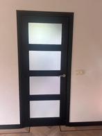 2 binnendeuren zwart mat glas met mooie klinken binnendeur, Doe-het-zelf en Verbouw, Deuren en Horren, Ophalen, Gebruikt, 80 tot 100 cm