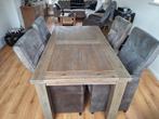 acacia houten eettafel, Huis en Inrichting, Complete eetkamers, Ophalen, Gebruikt, 4 tot 6 stoelen