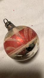 Vintage antieke kerstbal, rood feathertree, Diversen, Kerst, Ophalen of Verzenden, Zo goed als nieuw