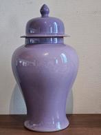 Grote Chinese vaas vintage Chinees porselein paars gemberpot, Ophalen of Verzenden