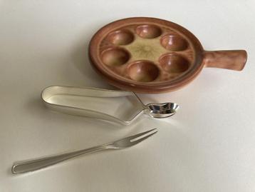 Slakkenbestek en slakkenschotel - 6 sets beschikbaar voor biedingen