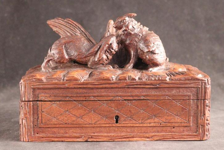 Antiek houten bijoukistje, Antiek en Kunst, Antiek | Woonaccessoires, Verzenden