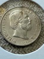 Hele mooie gulden unc 1861 Willem III, 1 gulden, Koning Willem III, Zilver, Ophalen of Verzenden