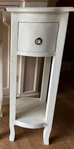 Plantentafeltje hout wit met lade en plank hoogte 90cm, Huis en Inrichting, Tafels | Bijzettafels, Ophalen, Minder dan 55 cm, Gebruikt