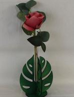 Lasergesneden mini vaasje Monstera met Roos, Verzenden, Nieuw, Glas, Minder dan 50 cm