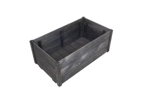 Nieuw zwarte houten bloembakken plantenbak op wielen, Tuin en Terras, Bloembakken en Plantenbakken, Nieuw, Hout, Binnen, 60 cm of meer