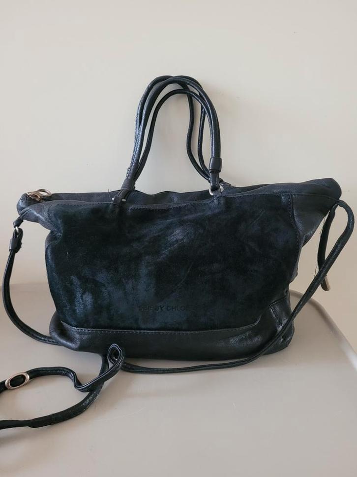 See By Chloé tas leer zwart, Sieraden, Tassen en Uiterlijk, Tassen | Damestassen, Zo goed als nieuw, Schoudertasje, Zwart, Ophalen of Verzenden