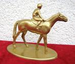 Bronzen of messing paard met jockey op voet, Ophalen of Verzenden