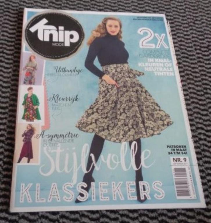 Knipmode nummer 9 september 2017 alle patronen maat 34/54 XL, Hobby en Vrije tijd, Kledingpatronen, Nieuw, Vrouw, Knipmode, Verzenden