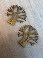Vintage Messing Boom Onderzetters Set, Messing, Messing, Ophalen of Verzenden, Messing