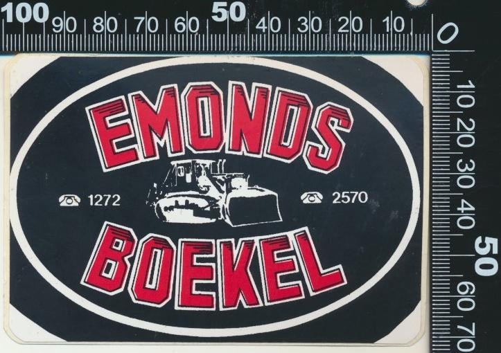 Sticker: Emonds - Boekel, Verzamelen, Stickers, Ophalen of Verzenden, Zo goed als nieuw, Bedrijf of Vereniging