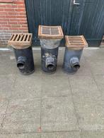 Straatkolk met gietijzeren deksel 3 stuks, Ophalen, Afvoer, Gebruikt, Pvc