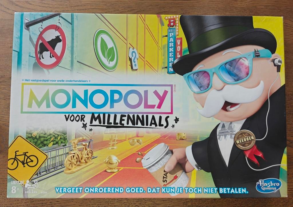 Monopoly voor Millennials - Bordspel, Drie of vier spelers, Ophalen of Verzenden, Zo goed als nieuw, Hasbro