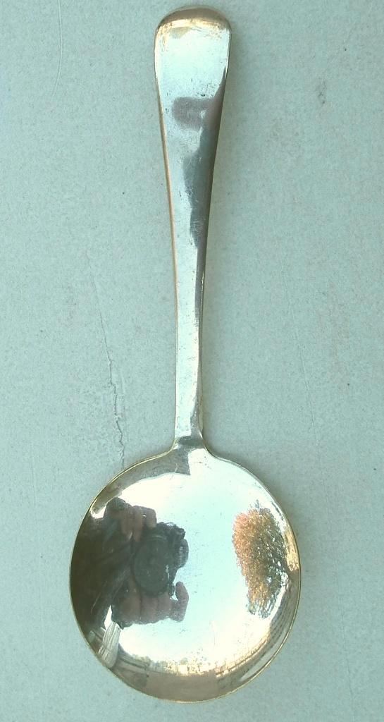 oud verzilverd Engels theeschepje, Antiek en Kunst, Antiek | Bestek, Ophalen of Verzenden