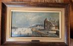 Winterlandschap op paneel - 38x25 cm, Ophalen of Verzenden