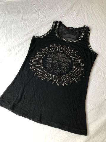 Top / topje / tanktop Versace zwart – stretch – mesh rug beschikbaar voor biedingen
