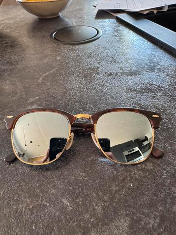 Rayban Clubmaster RB 3016, bruin met zilver spiegelglas beschikbaar voor biedingen