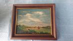 Schilderij Rivierlandschap in nette lijst; Ongesigneerd, Antiek en Kunst, Ophalen of Verzenden
