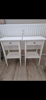 Set van 2 witte nachtkastjes, Huis en Inrichting, Ophalen, Zo goed als nieuw, 45 tot 65 cm, 70 cm of meer