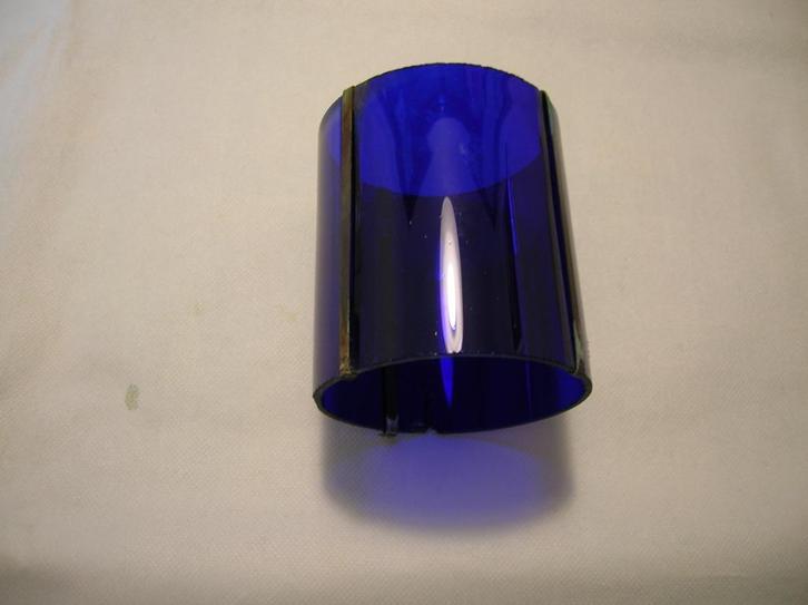 Inzetglas / cilinder, toplicht, scheepslantaarn, blauw, Antiek en Kunst, Antiek | Lampen, Ophalen of Verzenden