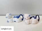 2 vintage / retro kattenbeeldjes Delfts blauw, Ophalen of Verzenden, Zo goed als nieuw, Dier