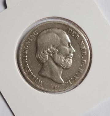 Schaarse Fraaie Zilveren Gulden 1859 - Willem III beschikbaar voor biedingen