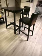 Bartafel met 2 stoelen (zwart), Huis en Inrichting, Tafels | Statafels, Ophalen, Gebruikt