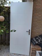 Opdekdeur gebroken wit  2 stuks met RVS klinken, Ophalen, 80 tot 100 cm, Binnendeur, Zo goed als nieuw