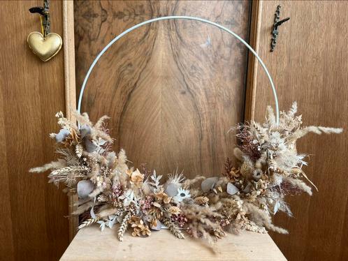 Droogbloemen krans decoratie ong 40cm, Huis en Inrichting, Woonaccessoires | Kransen, Zo goed als nieuw, Ophalen