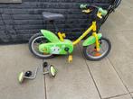 Btwin fiets 14 inch geel/groen, Fietsen en Brommers, Fietsen | Kinderfietsjes, Ophalen, Zijwieltjes, Gebruikt, Minder dan 16 inch