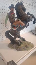 Cowboy te paard beeld, Tuin en Terras, Ophalen of Verzenden, Gebruikt, Overige materialen, Dierenbeeld